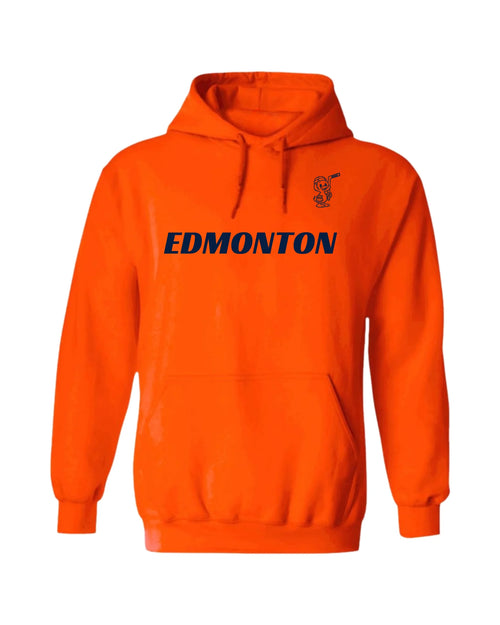 Edmonton Hockey Hoodie – Custom Name and Number (Orange and White)